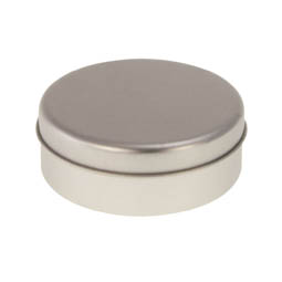 Vorratsdosen: runde Bonbondose -  runde Stülpdeckeldose aus Weißblech.