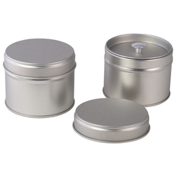 Unsere Bestseller im Shop ADV PAX: Mini Doppeldeckeldose für Tee. Runde Stülpdeckeldose, aus Weißblech, mit Innendeckel.