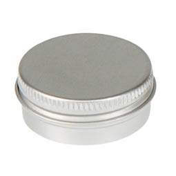 Mintdosen: Dose, 15 ml, aus Aluminium mit Schraubdeckel; runde Schraubdeckeldose, blank, mit Schutzlack.