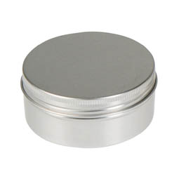 Lidschattendosen: Dose aus Aluminium mit Schraubdeckel, 250ml; runde Schraubdeckeldose, blank, mit Schutzlack.
